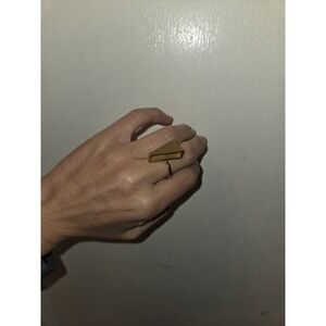 Yellow Gold Geometric Modern Ring Size 7